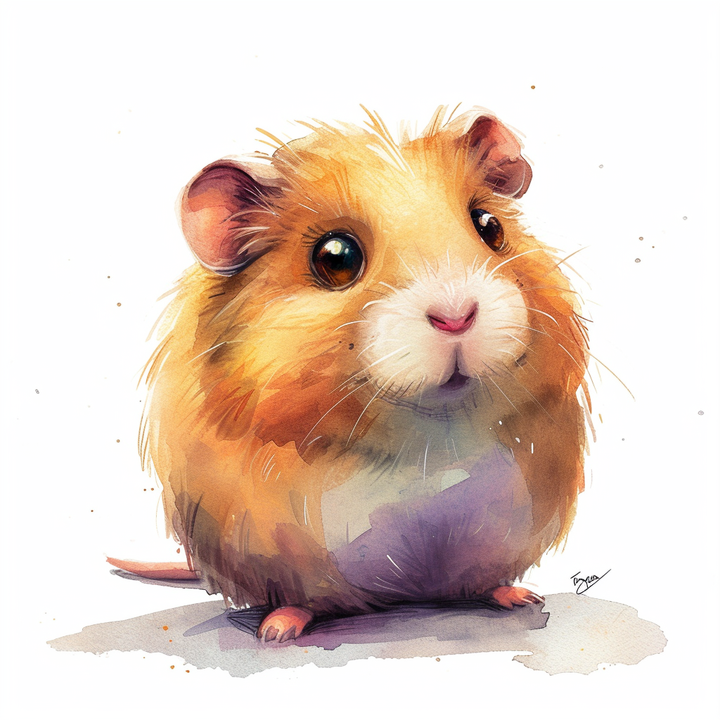 Cute Hamster Clipart with White Background