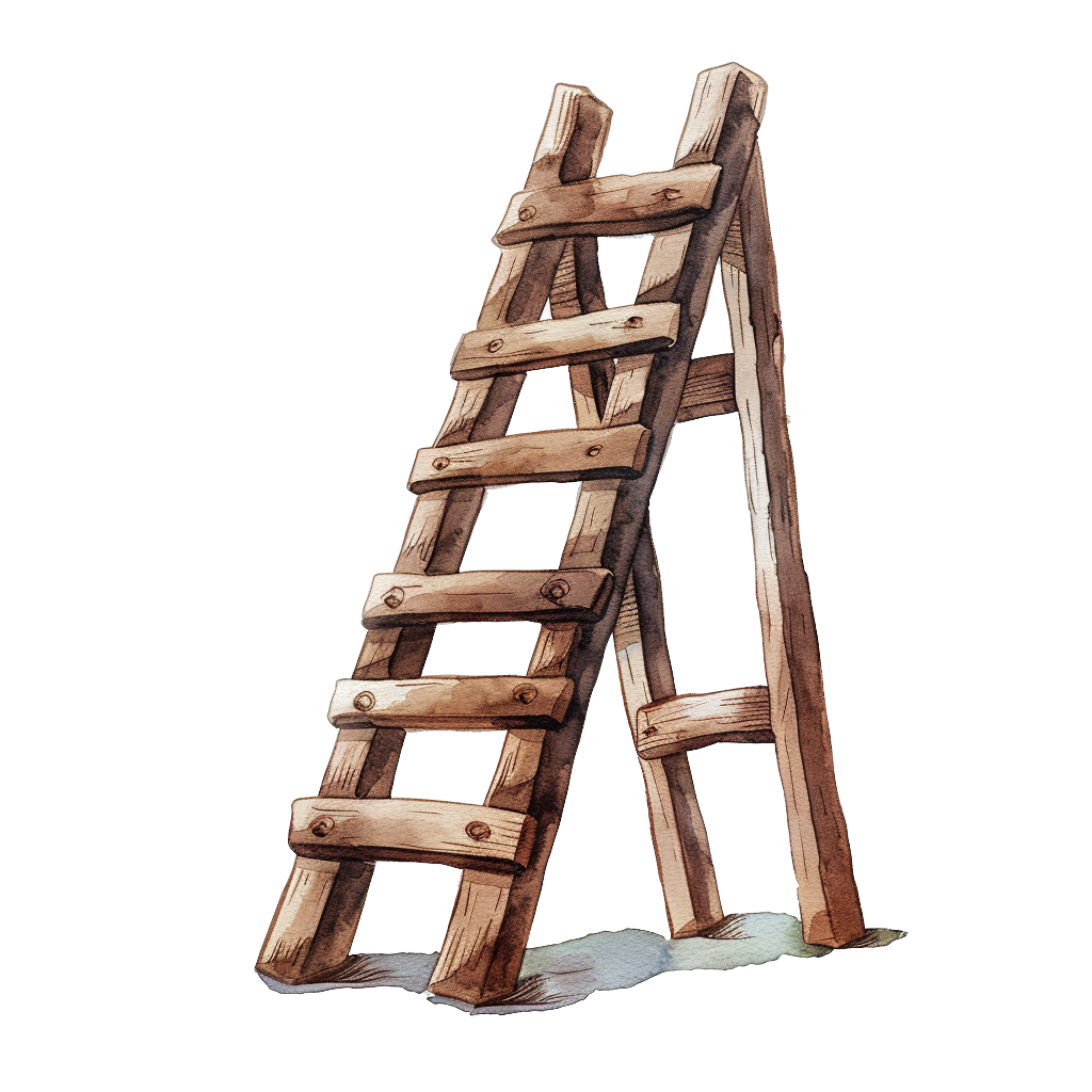 Colorful ladder clipart with Transparent Background
