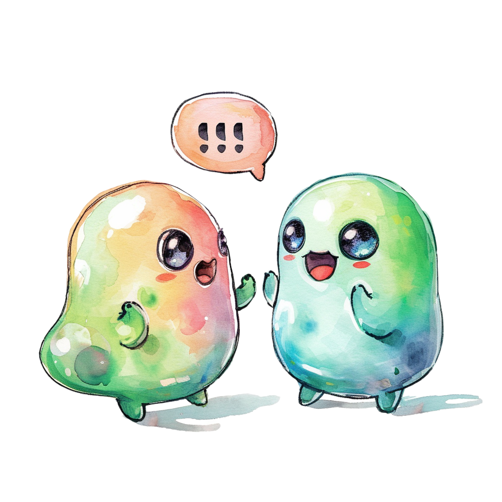 Colorful cute jelly blobs clipart with Transparent Background