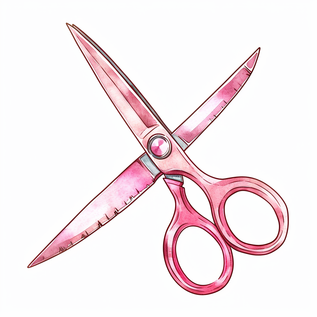 pink scissors clipart with White Background