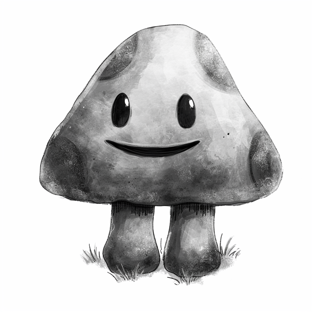 Smiling Mushroom Clipart with White Background