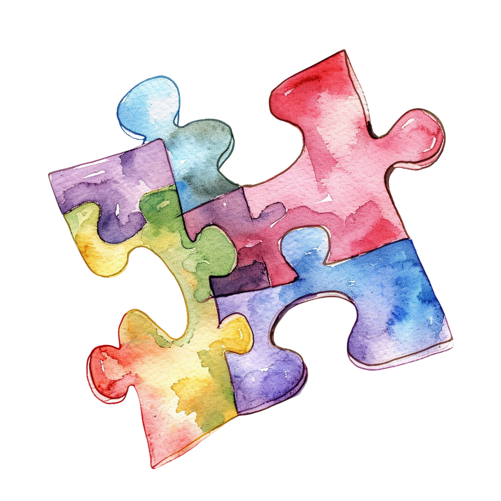 Colorful Puzzle Piece Clipart with Transparent Background