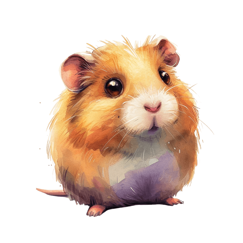 Colorful Cute Hamster Clipart with Transparent Background